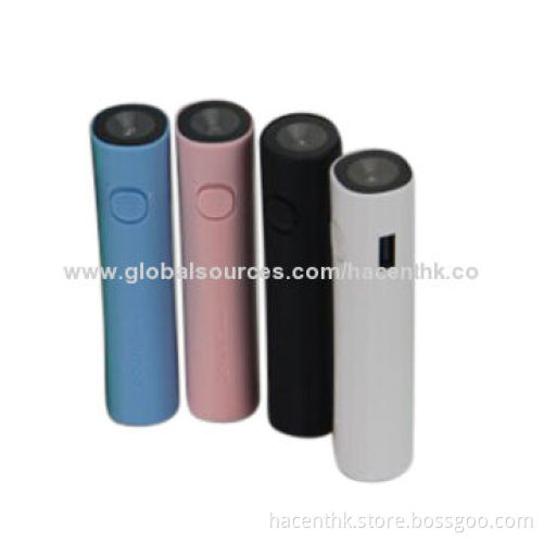 Handset Power Banks with LED Torch, 2,600mAh Capacity